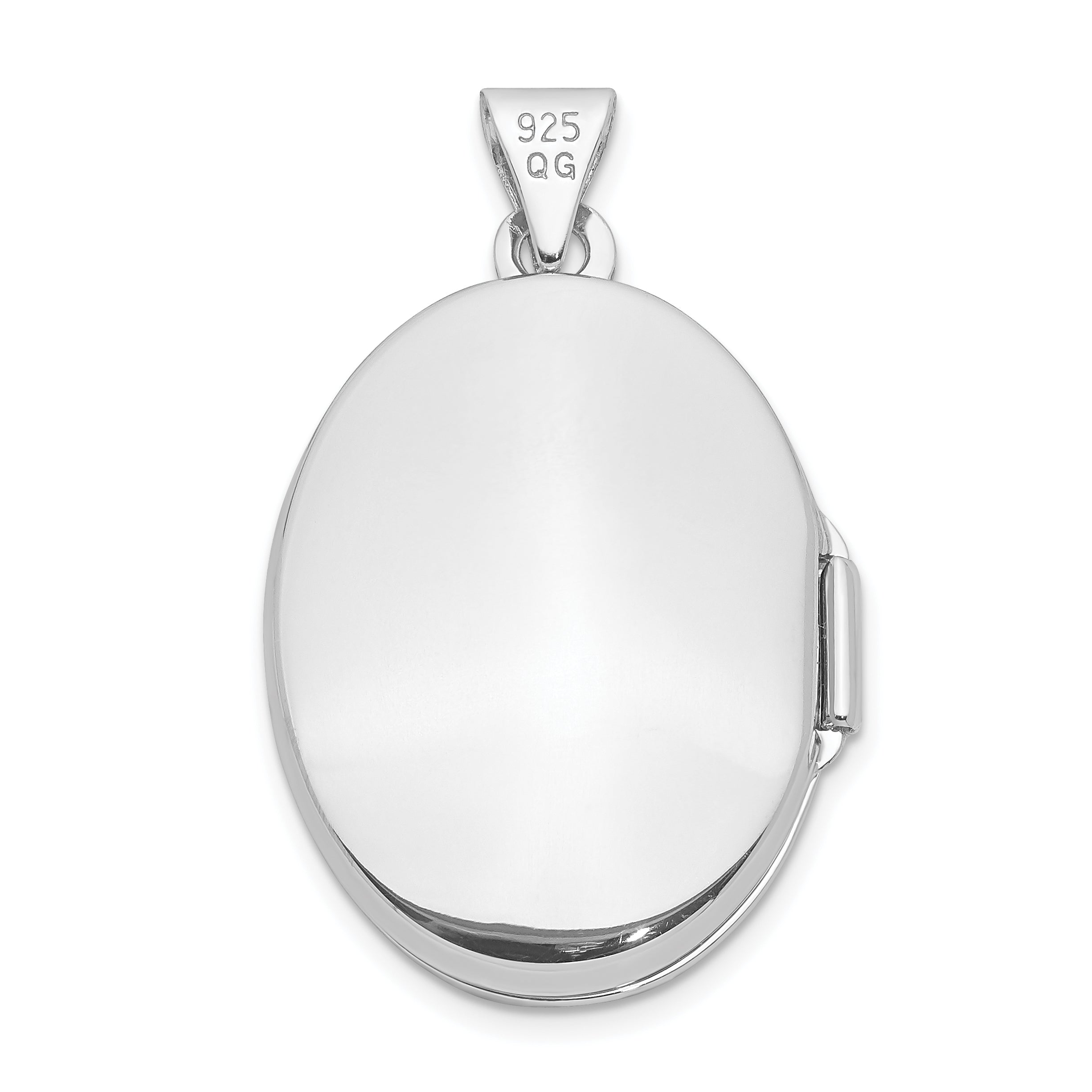 Sterlingsilber Rhodiniert 21mm Blumen Oval Medaillon