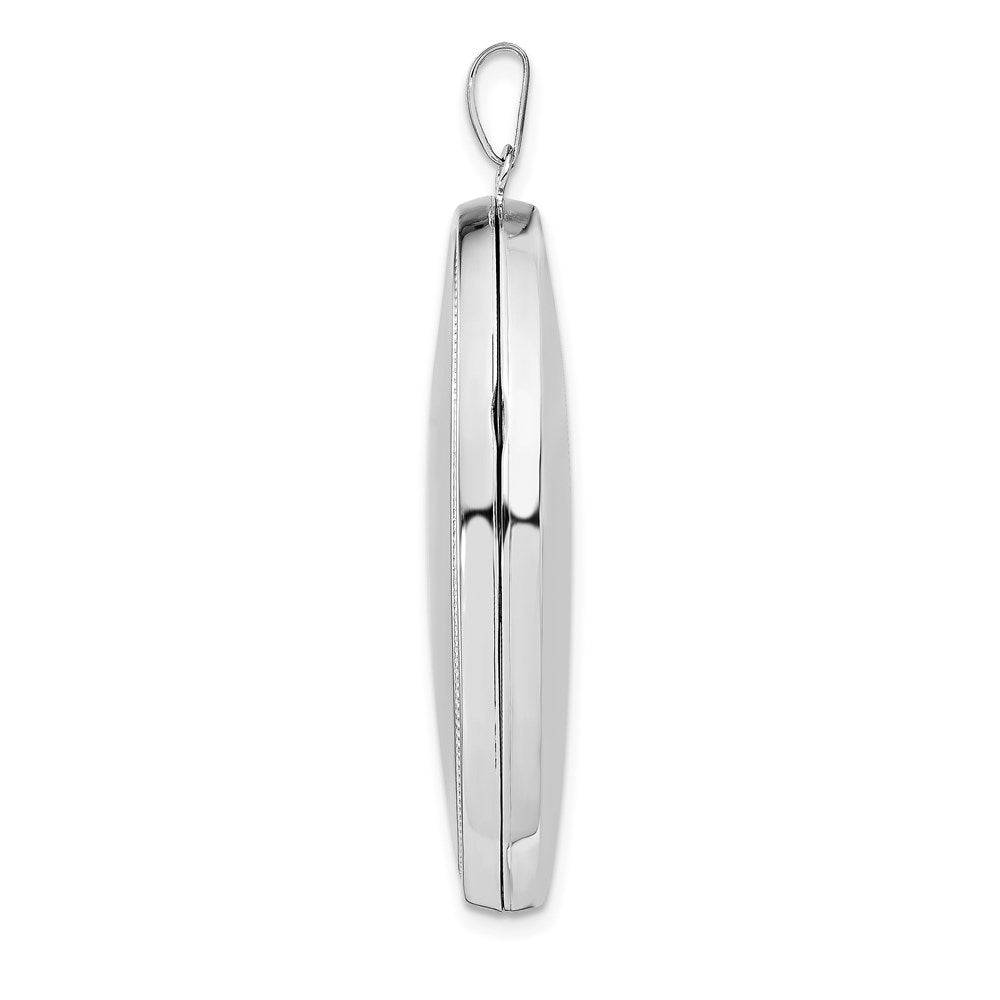 Sterlingsilber Rhodiniert 38mm Ranke Oval Medaillon
