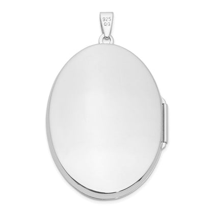 Sterlingsilber Rhodiniert 38mm Ranke Oval Medaillon