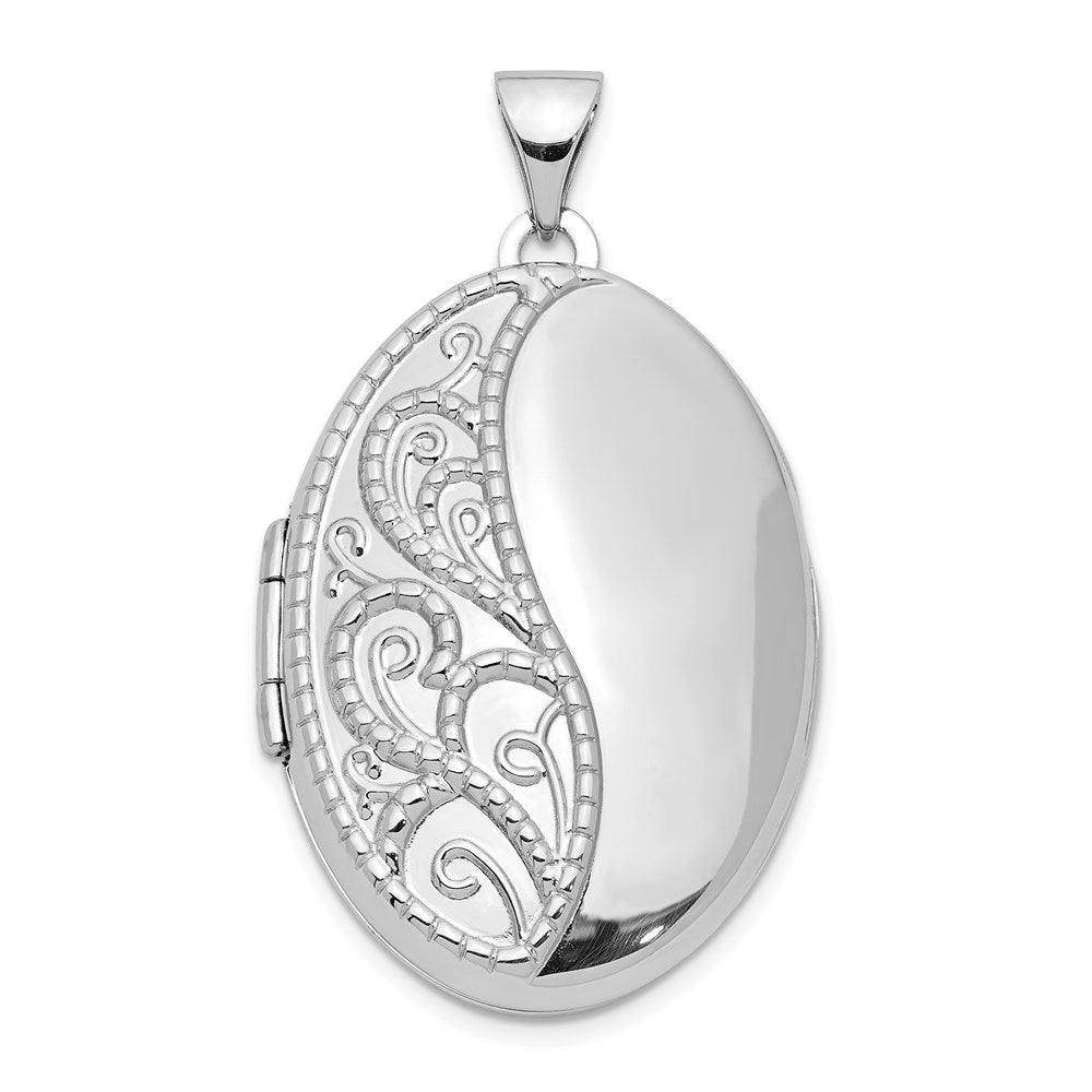 Sterlingsilber Rhodiniert 26mm Ranke Oval Medaillon