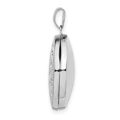 Sterlingsilber Rhodiniert 20mm Ranke Rund Medaillon