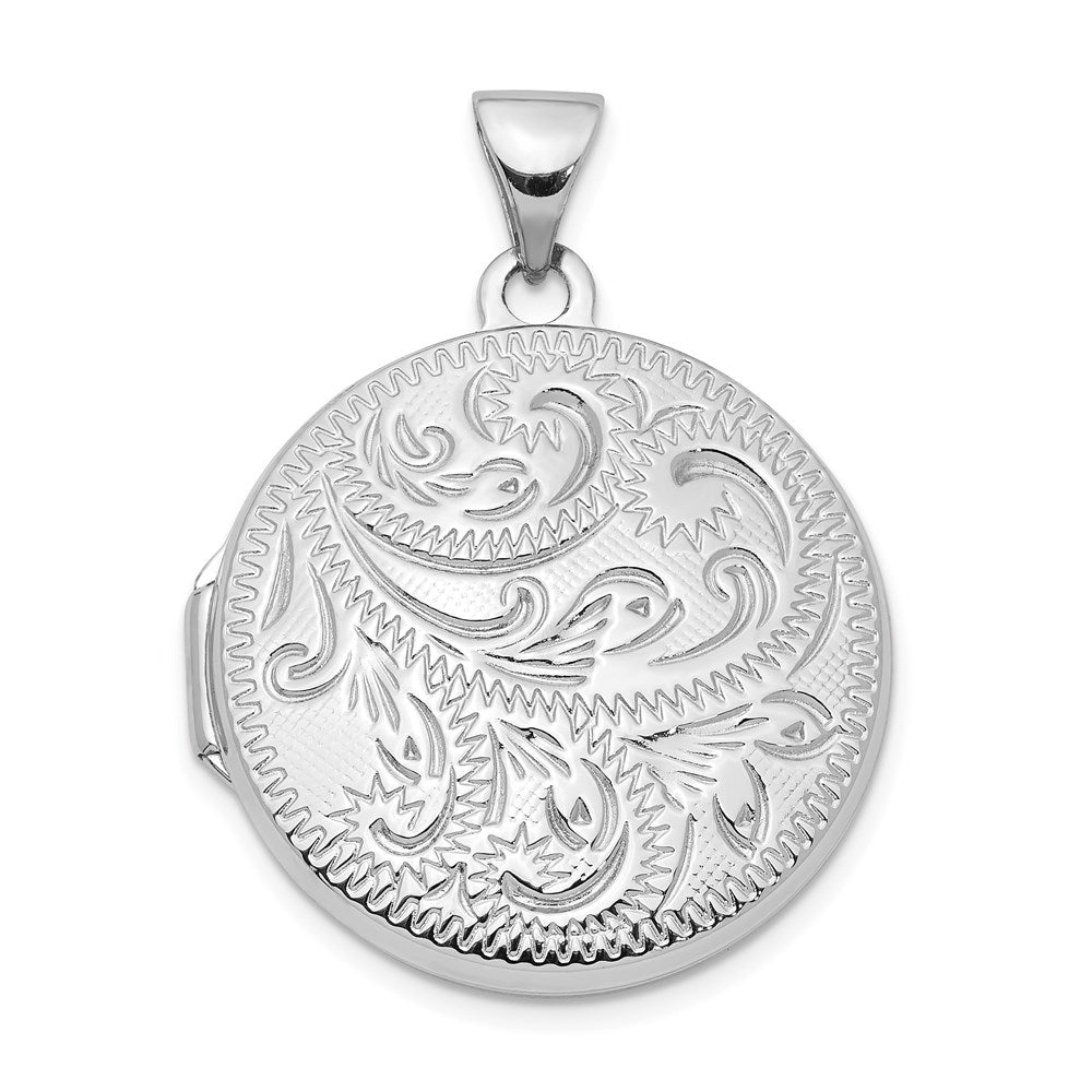 Sterlingsilber Rhodiniert 20mm Ranke Rund Medaillon