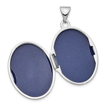 Sterlingsilber Rhodiniert 21mm Herz Rand Oval Medaillon