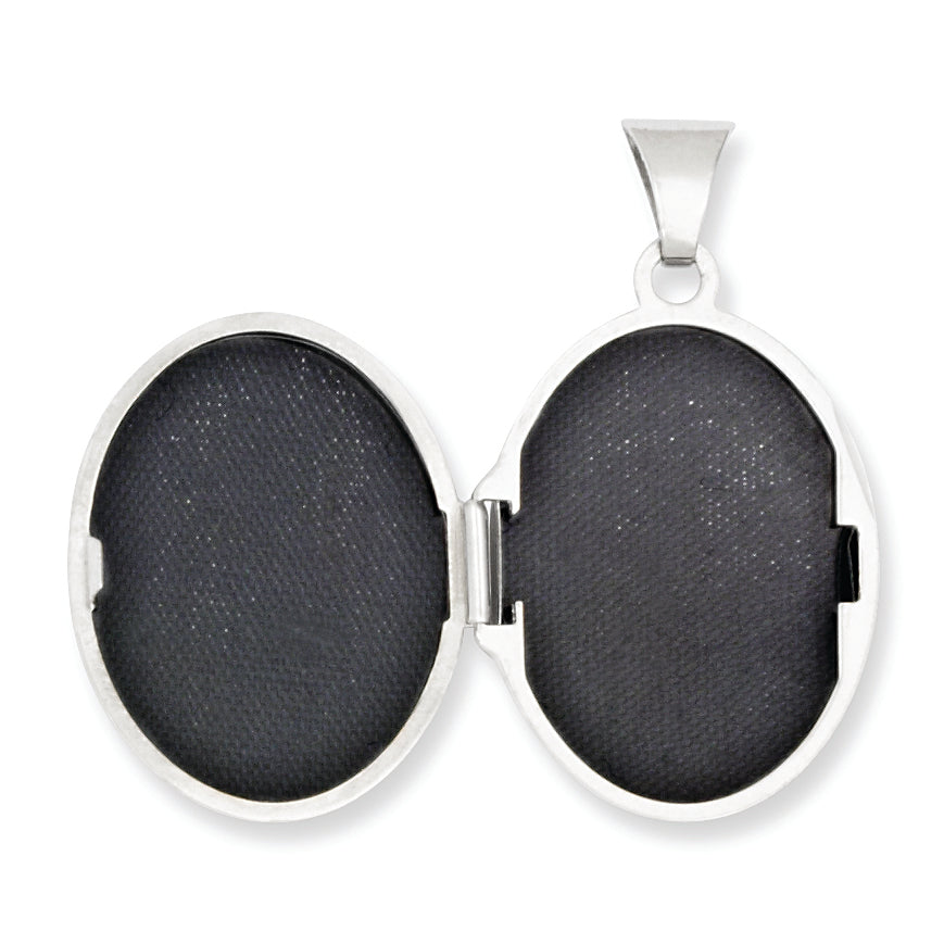 Sterlingsilber Rhodiniert Poliert 21mm Oval Medaillon