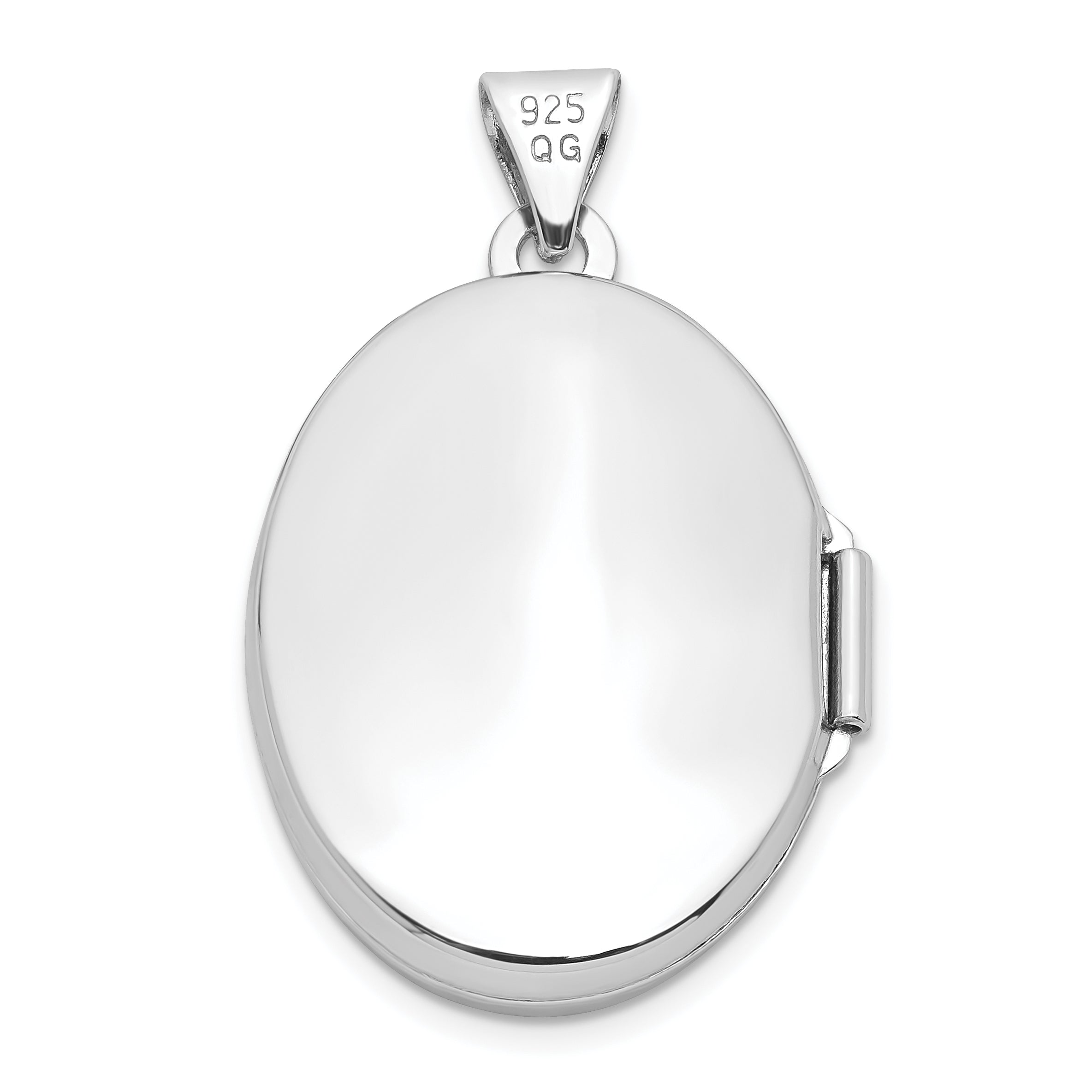 Sterlingsilber Rhodiniert Poliert 21mm Oval Medaillon