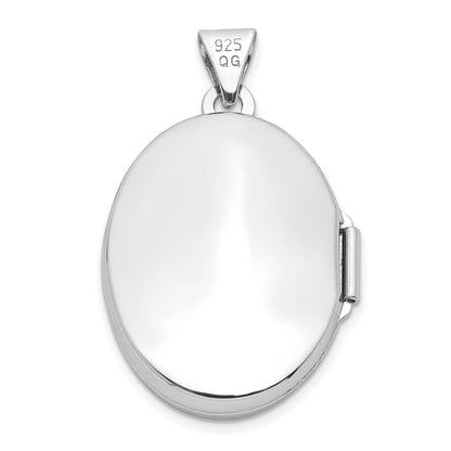 Sterlingsilber Rhodiniert Poliert 21mm Oval Medaillon