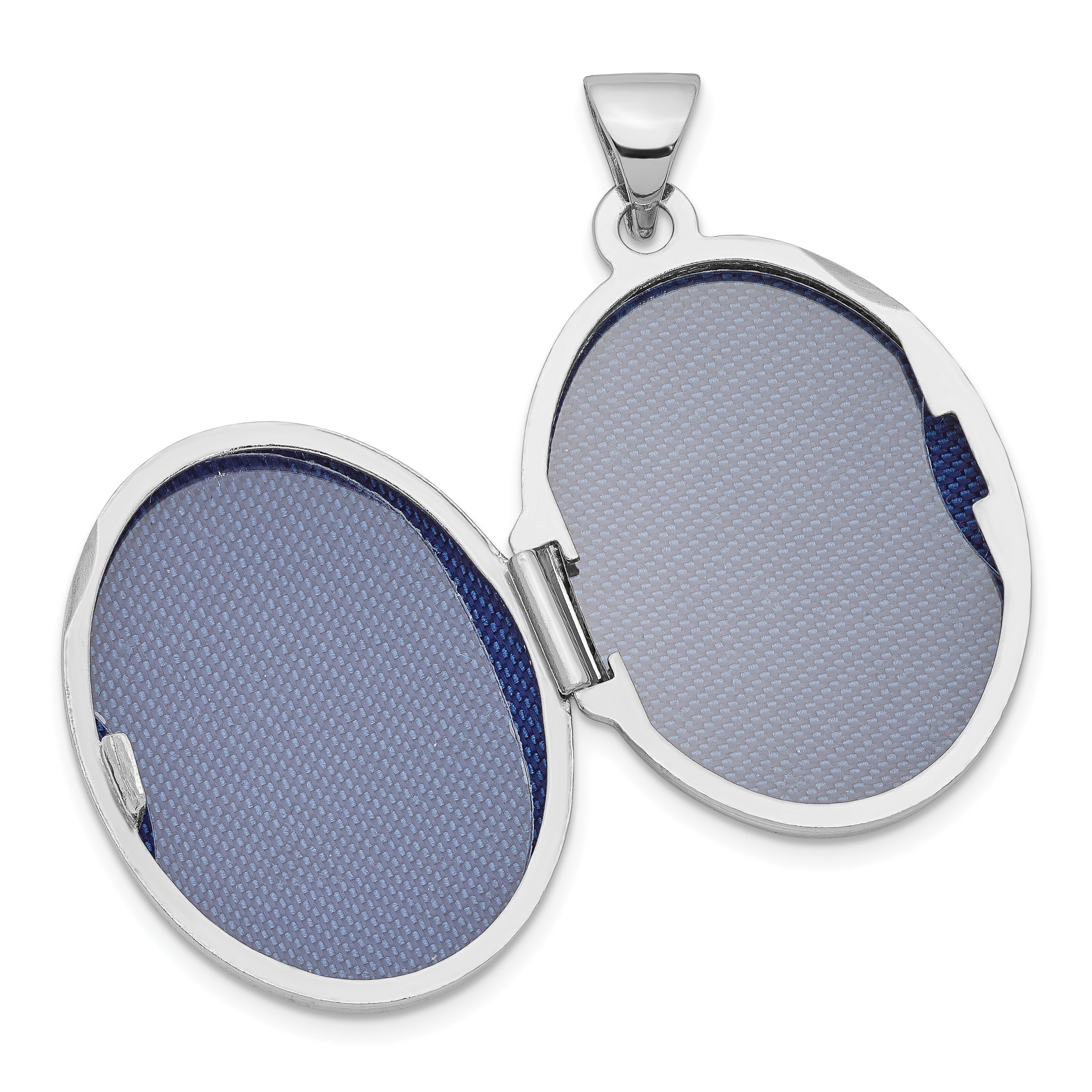 Sterlingsilber Rhodiniert Poliert 21mm Oval Medaillon
