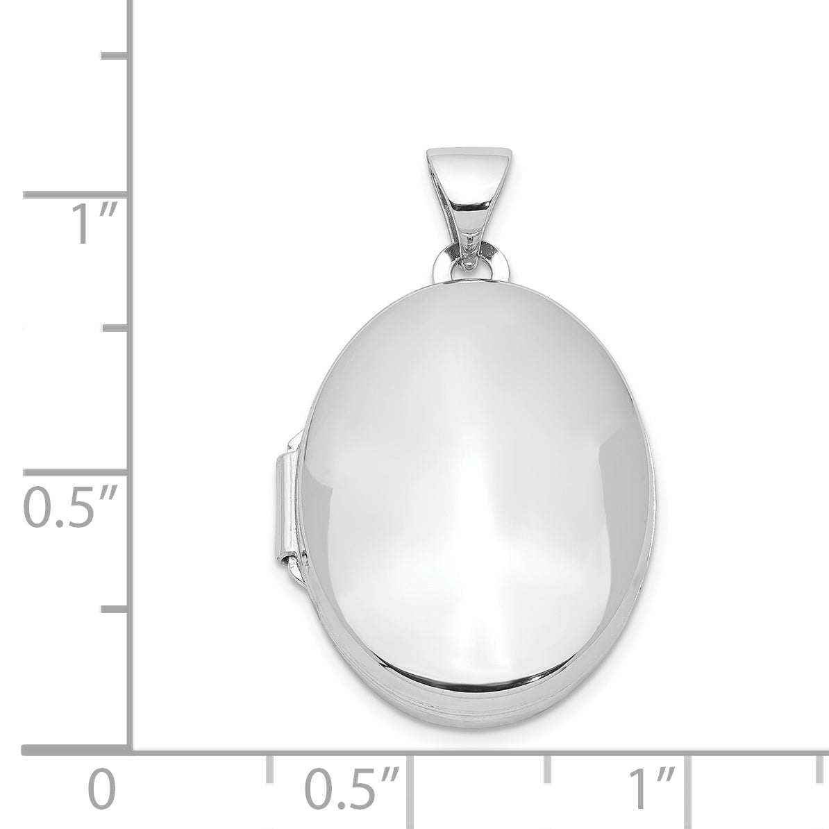 Sterlingsilber Rhodiniert Poliert 21mm Oval Medaillon