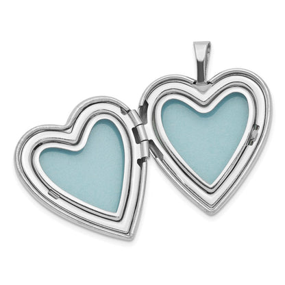 Sterlingsilber Rhodiniert Satiniert & Poliert Xo Herz Medaillon