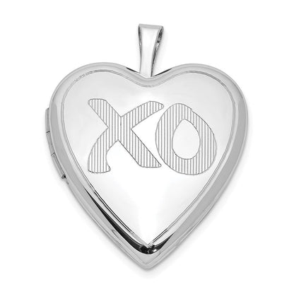 Sterlingsilber Rhodiniert Satiniert & Poliert Xo Herz Medaillon