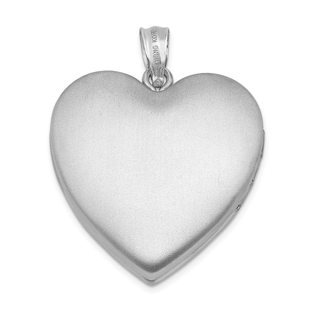 Sterlingsilber Rhodiniert Emailliert Rose Ash Halter Herz Medaillon