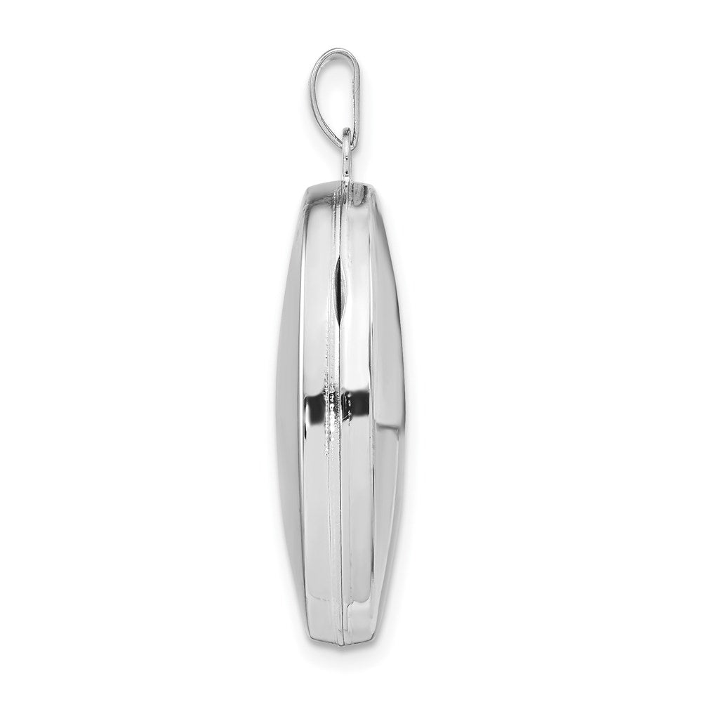 Sterlingsilber Rhodiniert Poliert 26mm Oval Medaillon