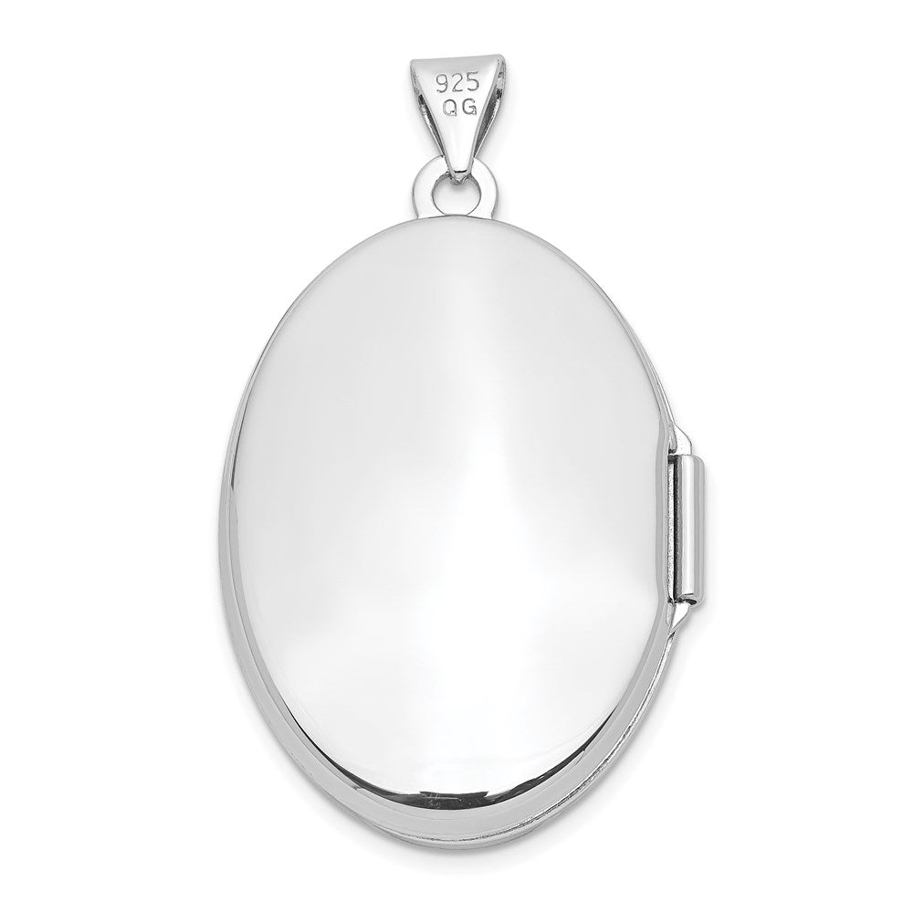 Sterlingsilber Rhodiniert Poliert 26mm Oval Medaillon