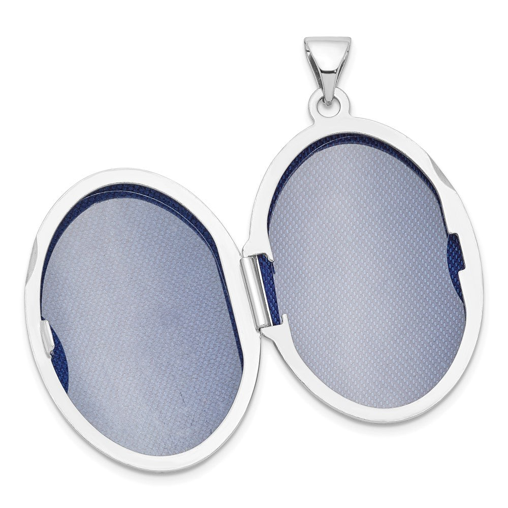 Sterlingsilber Rhodiniert Poliert 26mm Oval Medaillon
