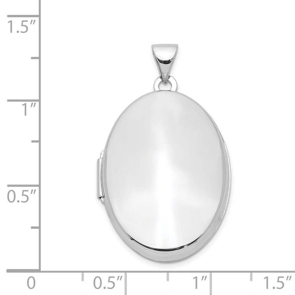 Sterlingsilber Rhodiniert Poliert 26mm Oval Medaillon