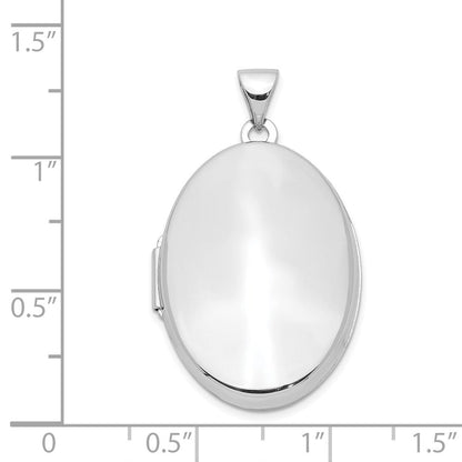 Sterlingsilber Rhodiniert Poliert 26mm Oval Medaillon