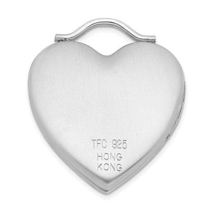 Sterlingsilber Rhodiniert Poliert & Satiniert Liebe Herz Medaillon