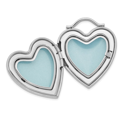 Sterlingsilber Rhodiniert Poliert & Satiniert Liebe Herz Medaillon