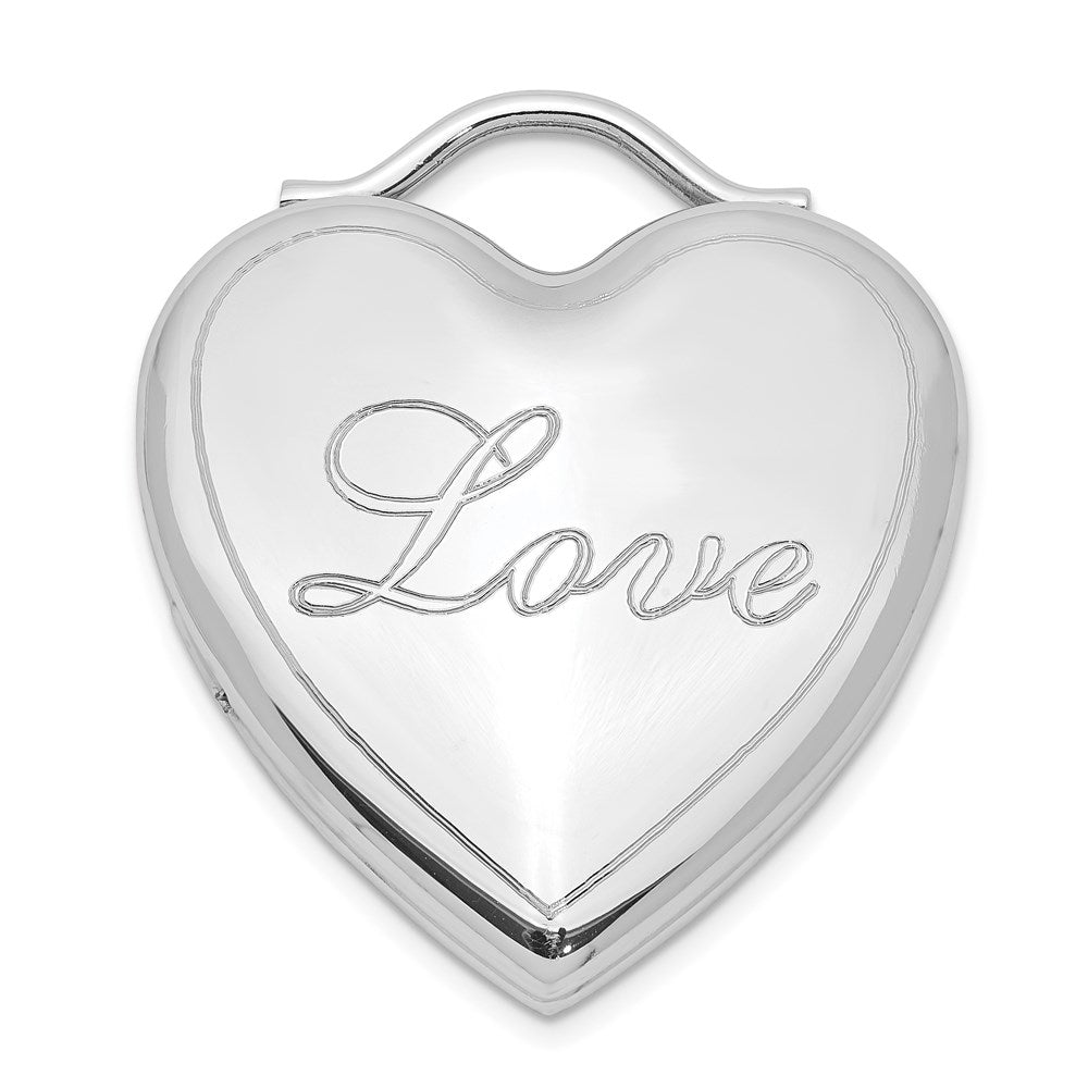 Sterlingsilber Rhodiniert Poliert & Satiniert Liebe Herz Medaillon