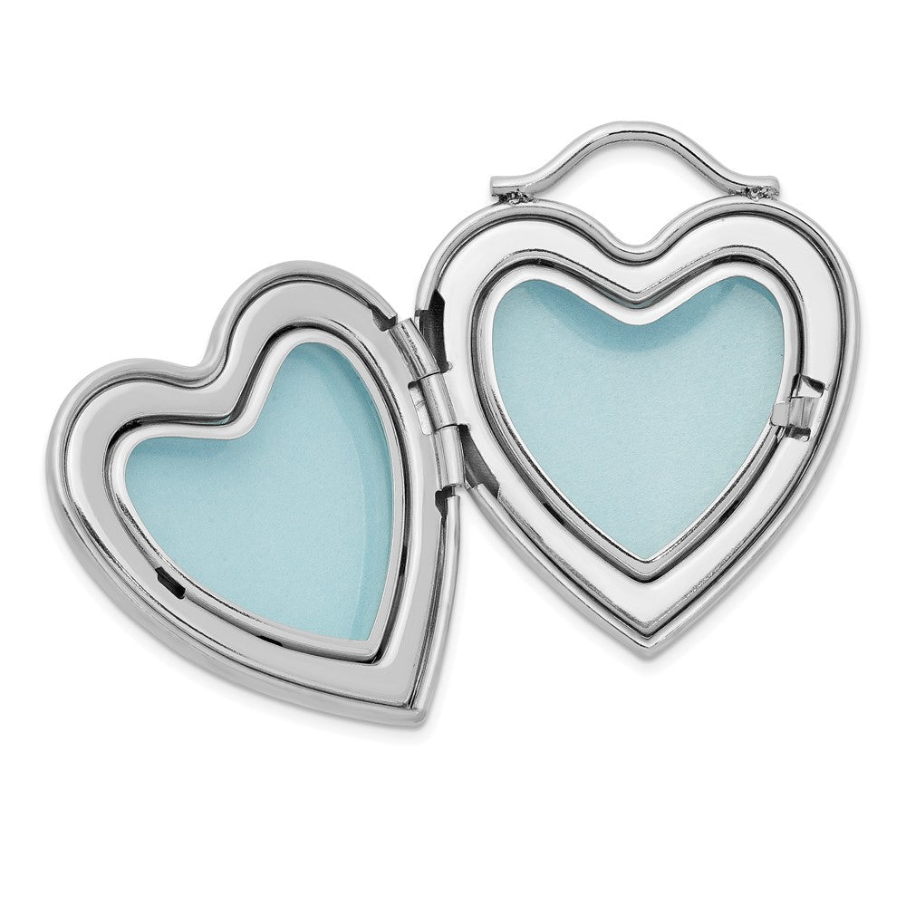 Sterlingsilber Rhodiniert Satiniert & Poliert Xxxooo Herz Medaillon