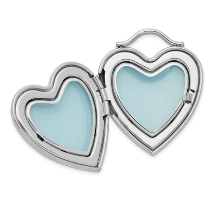 Sterlingsilber Rhodiniert Satiniert & Poliert Xxxooo Herz Medaillon