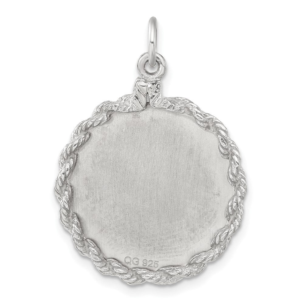 Sterlingsilber Gravierbar Poliert Vorderseite/satin Rückseite Junge Plättchen Charm