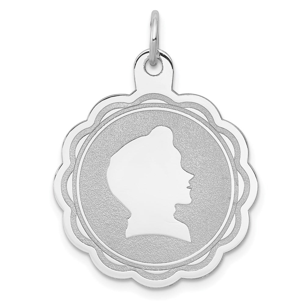 Sterlingsilber Rhodiniert Gravierbar Junge Plättchen Charm