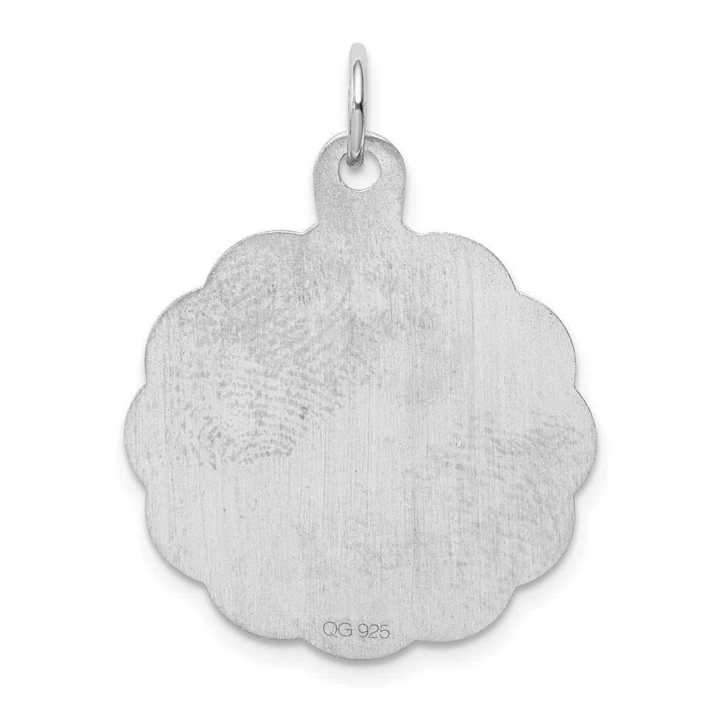 Sterlingsilber Rhodiniert Gravierbar Mädchen Plättchen Charm