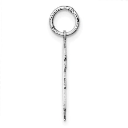Sterlingsilber Rhodiniert-plt Gravierbar Mädchen Poliert Vorderseite/back Plättchen Charm