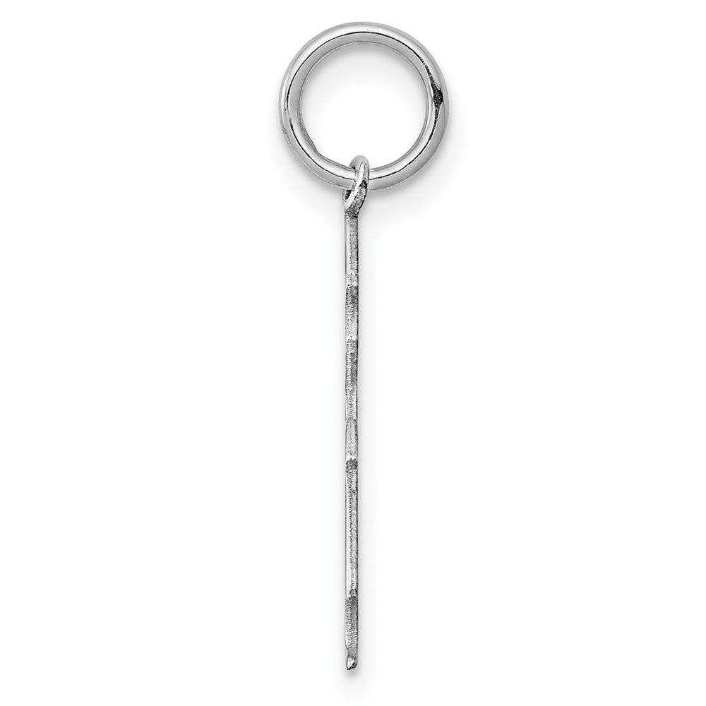 Sterlingsilber Rhodiniert Eng. Mädchen Poliert Vorderseite/satin Rückseite Plättchen Charm