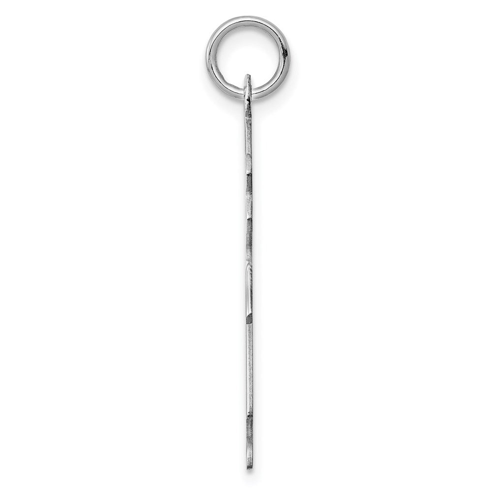 Sterlingsilber Rhodiniert Eng. Mädchen Poliert Vorderseite/back Plättchen Charm