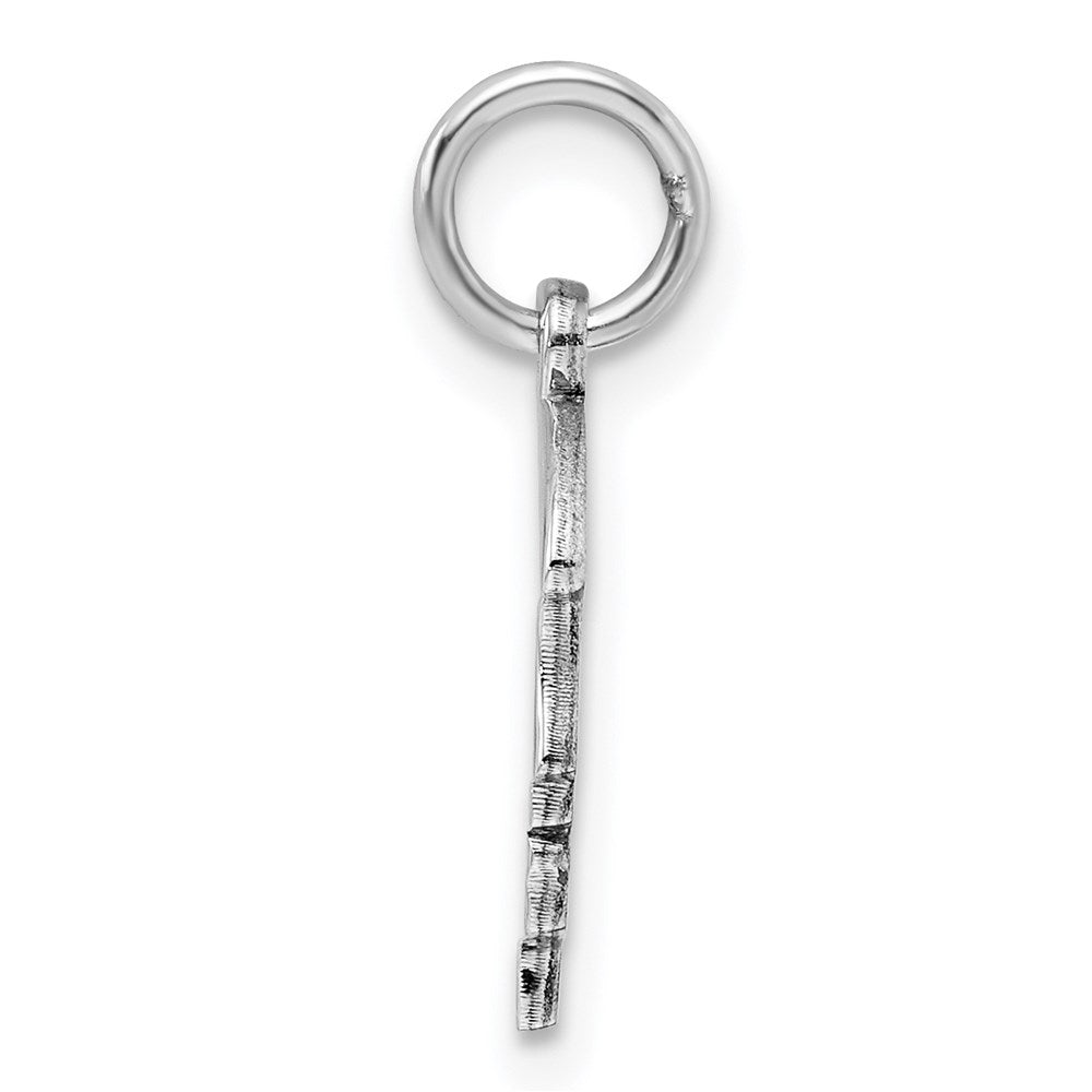 Sterlingsilber Rhodiniert-plt Gravierbar Mädchen Plättchen Charm Poliert auf Vorderseite/back