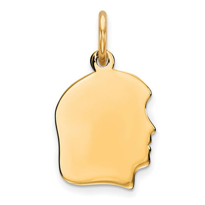 Ss/vergoldet Sterlingsilber Gp Gravierbar Mädchen Poliert Plättchen Charm