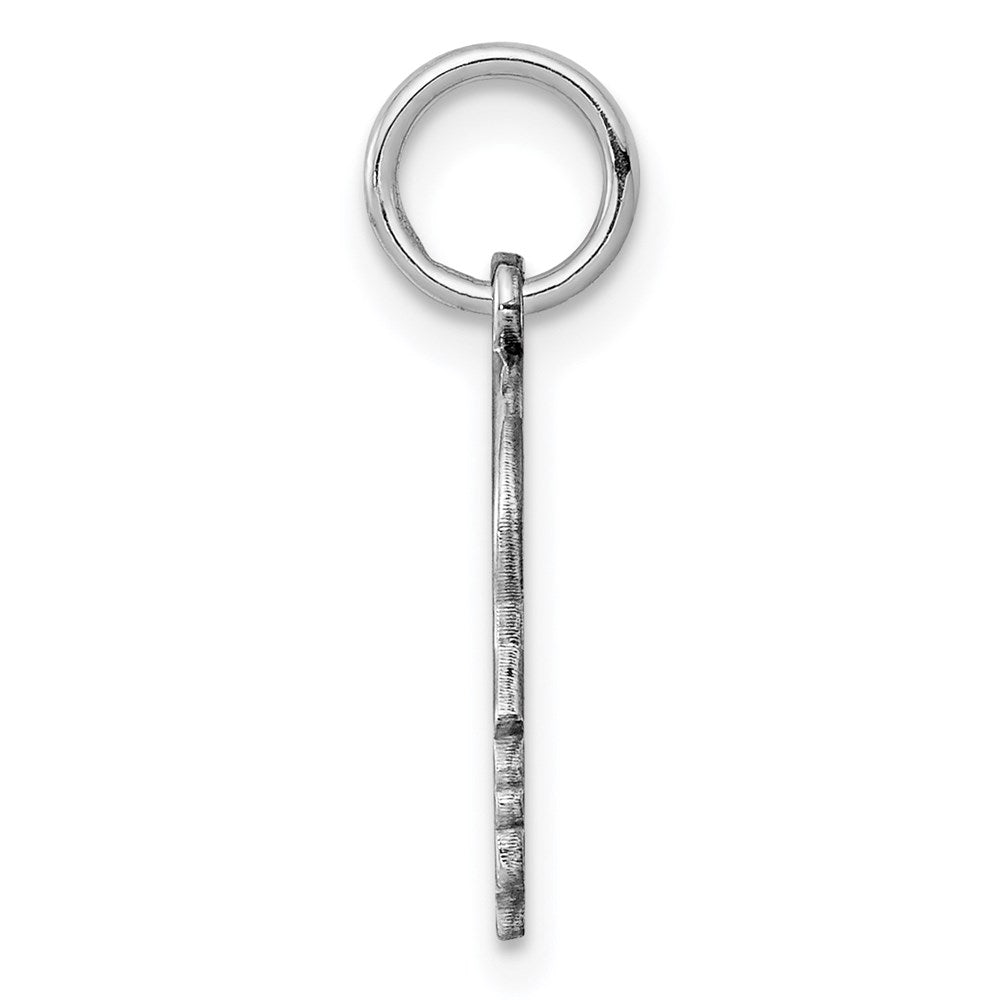 Sterlingsilber Rhodiniert-plt Gravierbar Junge Plättchen Charm Poliert auf Vorderseite/back