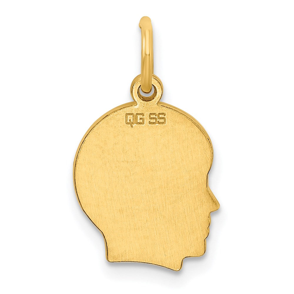 Ss/vergoldet Sterlingsilber Gp Gravierbar Junge Poliert Plättchen Charm