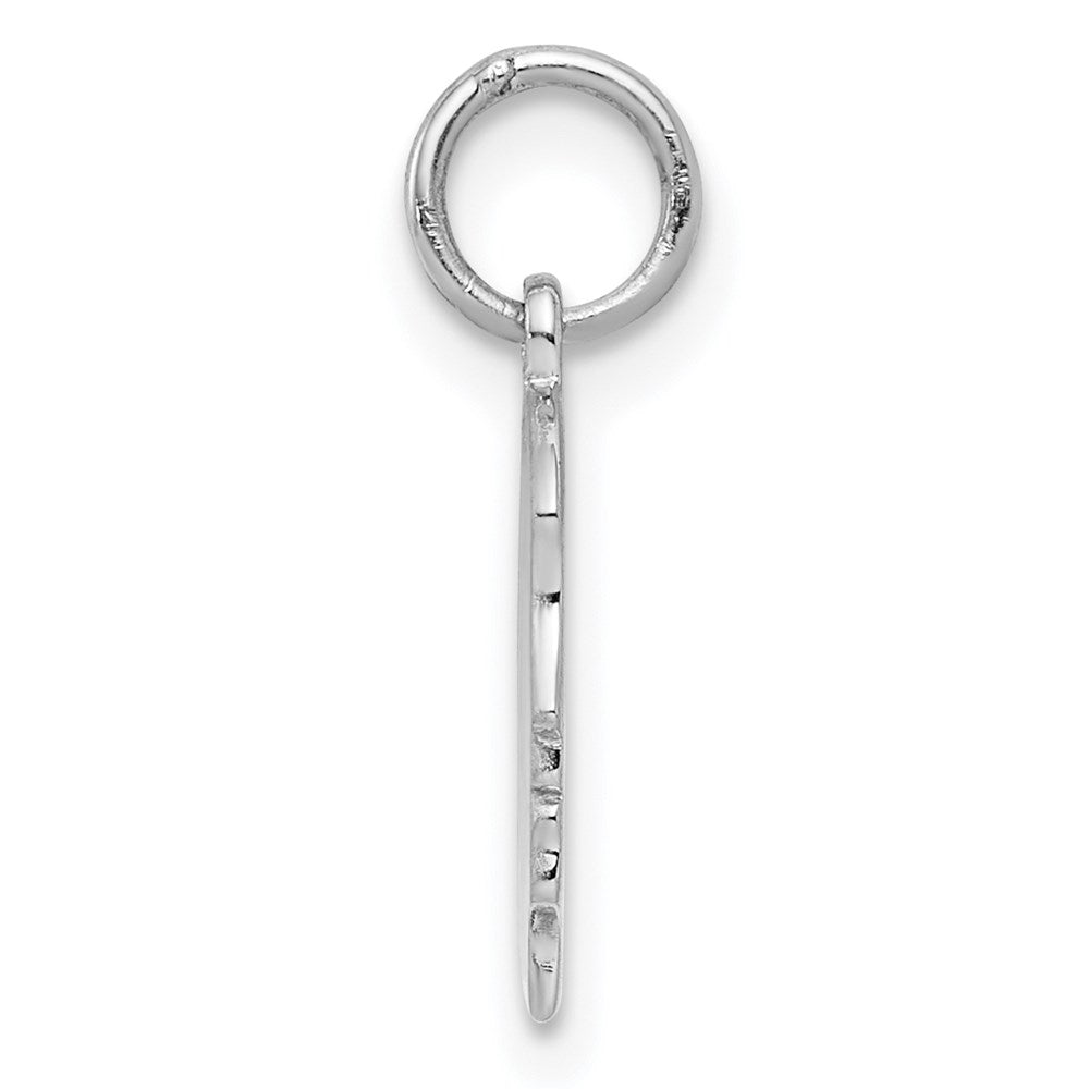 Sterlingsilber Rhodiniert-plt Gravierbar Mädchen Plättchen Charm Poliert auf Vorderseite/back