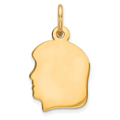 Ss/vergoldet Sterlingsilber Gp Gravierbar Mädchen Poliert Plättchen Charm
