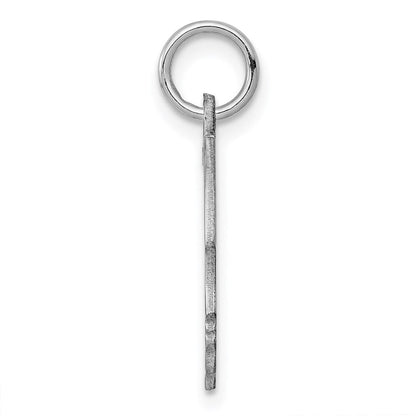 Sterlingsilber Rhodiniert-plt Gravierbar Junge Plättchen Charm Poliert auf Vorderseite/back