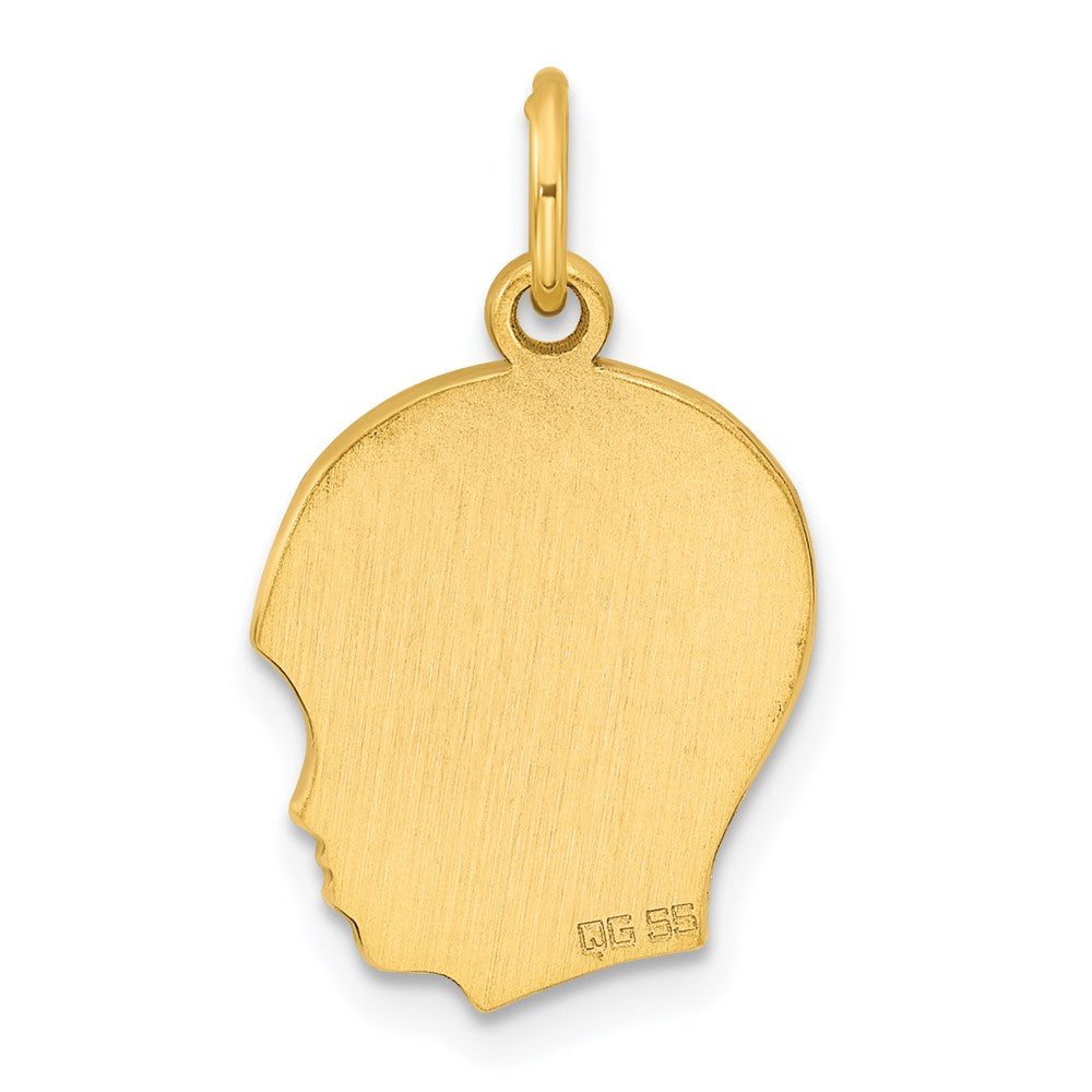 Ss/vergoldet Sterlingsilber Gp Gravierbar Junge Poliert Plättchen Charm