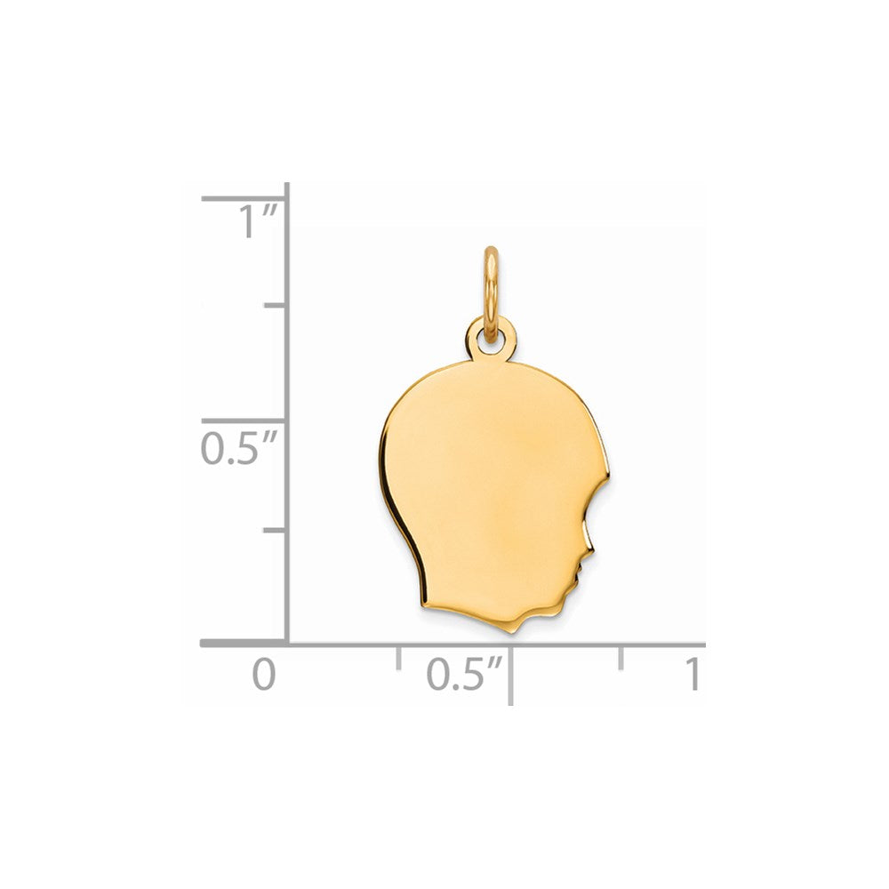Ss/vergoldet Sterlingsilber Gp Gravierbar Junge Poliert Plättchen Charm