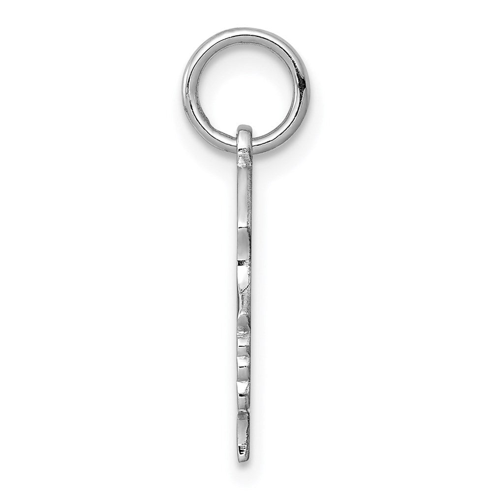 Sterlingsilber Rhodiniert-plt Gravierbar Mädchen Plättchen Charm Poliert auf Vorderseite/back