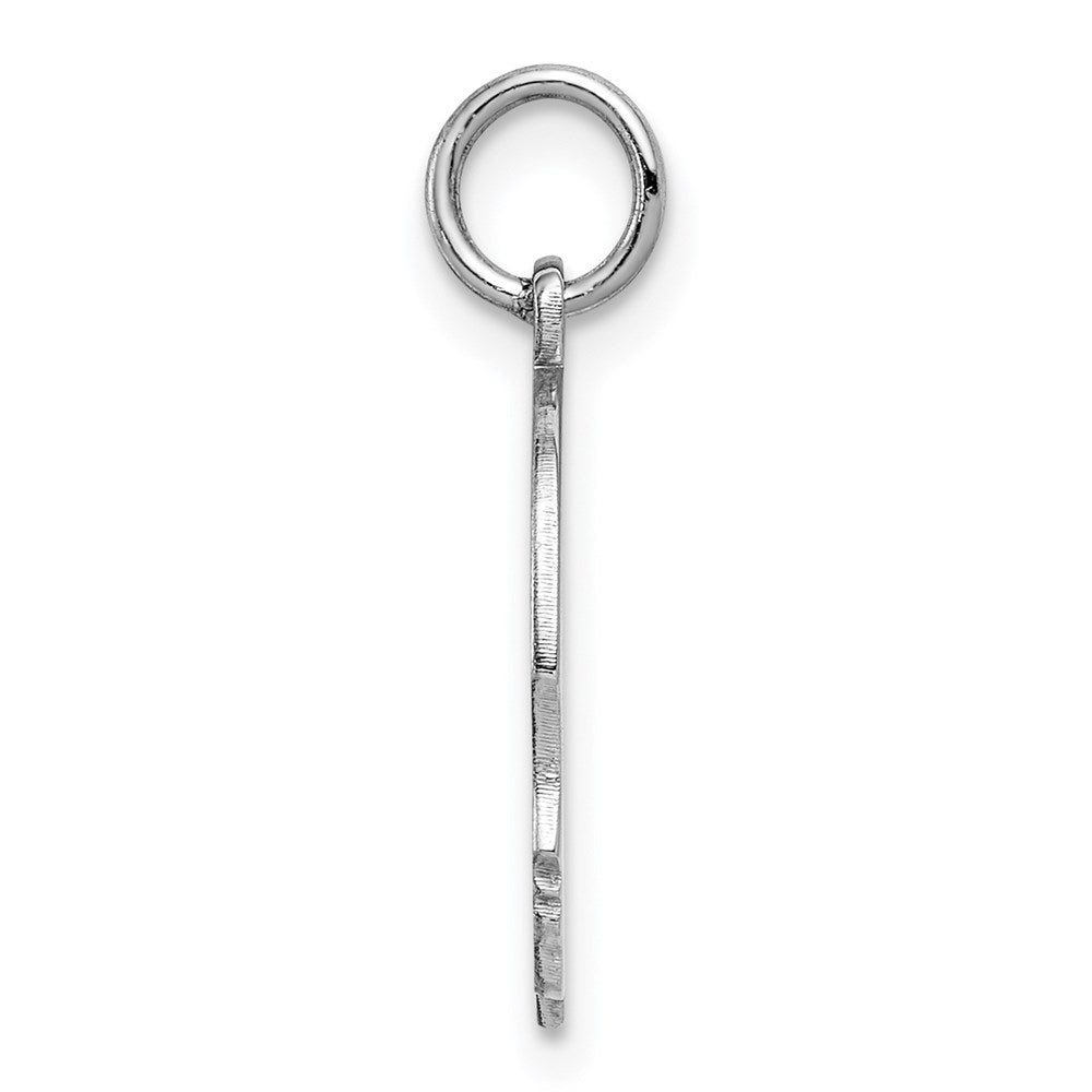 Sterlingsilber Rhodiniert-plt Gravierbar Junge Plättchen Charm Poliert auf Vorderseite/back