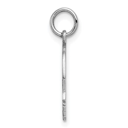 Sterlingsilber Sterl Rhodiniert-plt Gravierbar Junge Poliert Vorderseite/satin Rückseite Plättchen Charm