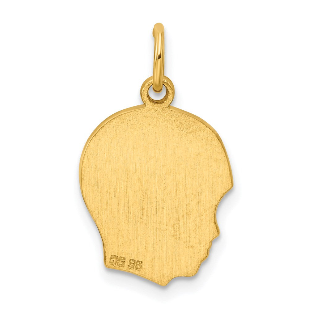 Ss/vergoldet Sterlingsilber Gp Gravierbar Junge Poliert Plättchen Charm