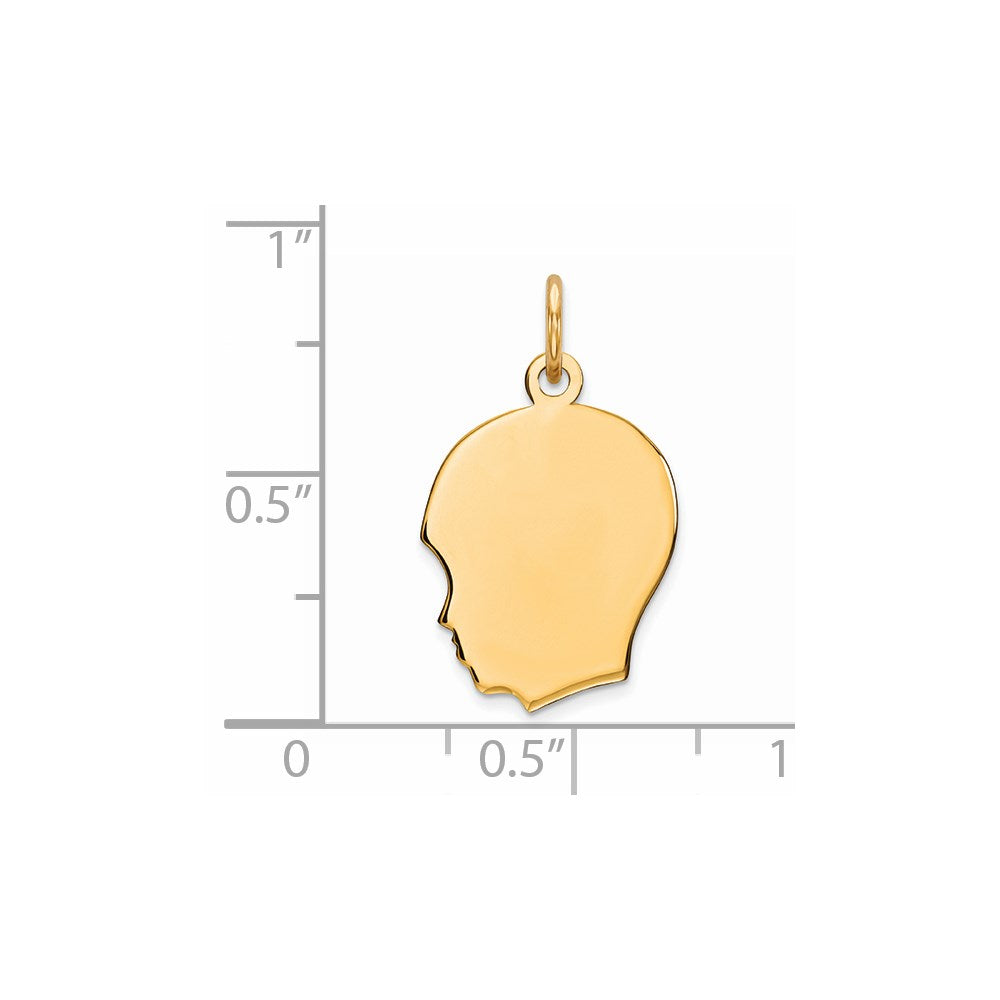 Ss/vergoldet Sterlingsilber Gp Gravierbar Junge Poliert Plättchen Charm
