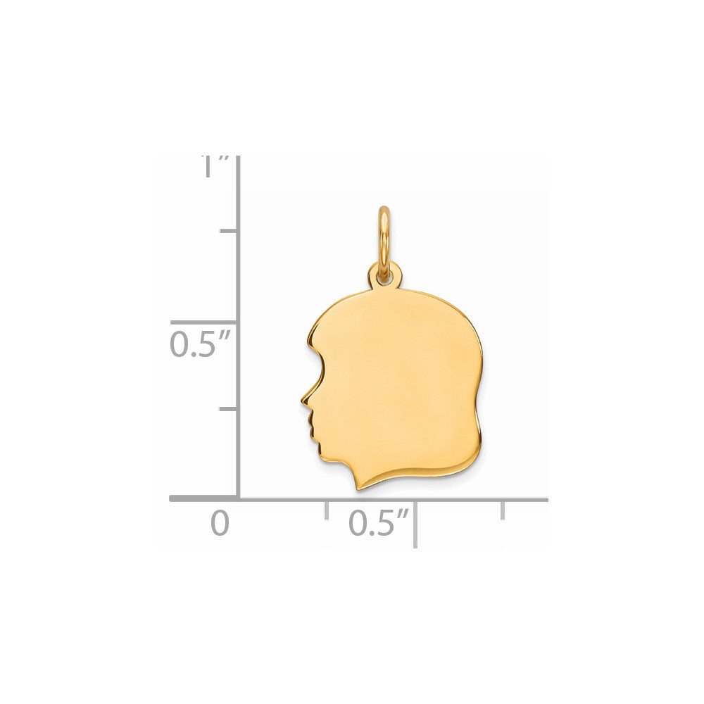 Ss/vergoldet Sterlingsilber Gp Gravierbar Mädchen Poliert Plättchen Charm