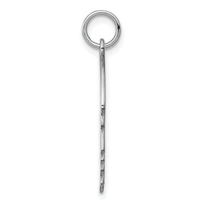 Sterlingsilber Rhod-plate Eng. Junge Poliert Vorderseite/satin Rückseite Plättchen Charm