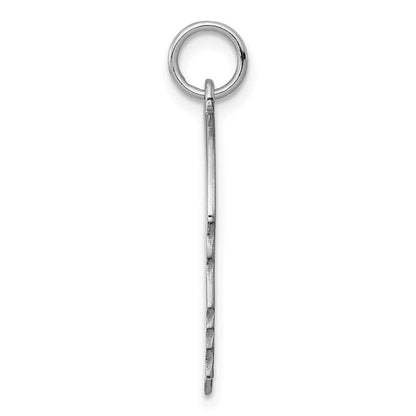 Sterlingsilber Rhod-plate Eng. Junge Plättchen Charm Poliert auf Vorderseite/back