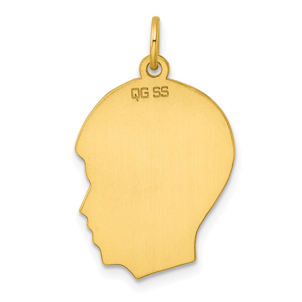 Ss/vergoldet Sterlingsilber Gp Gravierbar Junge Poliert Plättchen Charm