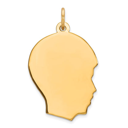 Ss/vergoldet Sterlingsilber Gp Gravierbar Junge Poliert Plättchen Charm
